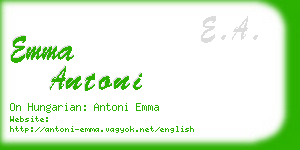 emma antoni business card